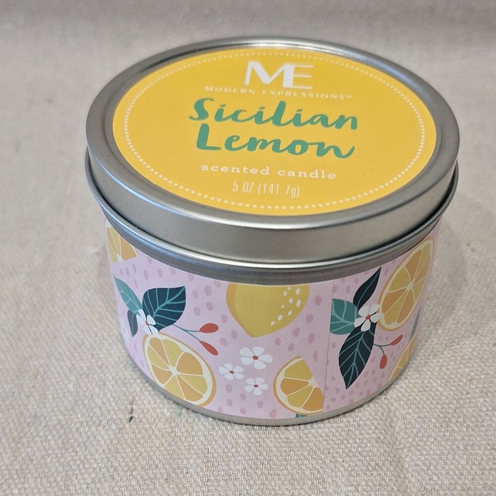 Modern Expressions Sicilian Lemon Scented Soy Wax Candle 5 oz Tin